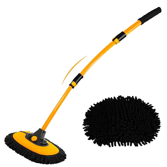 Cepillo para lavado de autos WillingHeart, curvo 15° con barra de extensión de 43 pulgadas