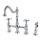 thumbnail image 1 of Grifo de cocina Kingston Brass Essex Bridge con pulverizador de latón, 1 of 5