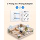 thumbnail image 2 of Adaptador Power Strip LENCENT de 2 a 3 clavijas con protección contra sobretensiones, 2 of 7