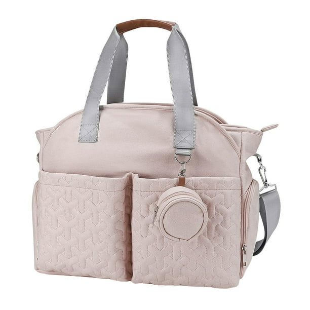 Bolso Cambiador De Pañales Bolso De Mamá Bolso De Gran Capacidad Cierre De Cremallera Duradero Rosa Claro
