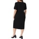 thumbnail image 3 of Vestido de talla grande para mujer, manga corta, por encima de la rodilla, vestido tubo, ropa de oficina para trabajar, 3X negro, 3 of 6