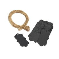Bothyi - 100X Etiquetas De Papel Etiquetas De Agradecimiento Con Cuerda De 20M Diy Para Cumpleaños Navidad Negro