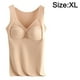 thumbnail image 2 of Camisetas térmicas sin mangas para mujer con sujetador, cuello en V, ropa interior, chaleco cálido con cojín - Color piel, 2 of 5