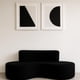 thumbnail image 2 of Sofá Tipo Órgano Curvo Moderno Felpa Negro, 2 of 2