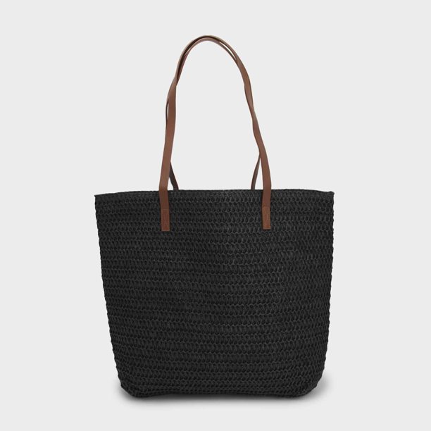 Bolso Playero de Rafia 23 L con Tirantes Largos