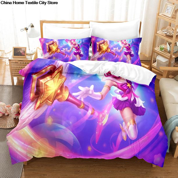 League of Legends Bedding Set Single Double King Bed Set Children's Bedroom Duvet Set League of Legends Bedding Set Bed Sheets