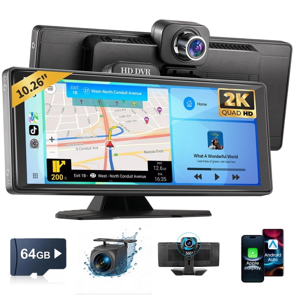 Pantalla portátil inalámbrica CarPlay y Android Auto Haudio 10.26