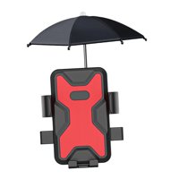 Magideal - Soporte De Navegación Para Teléfono De Motocicleta, Soporte Para Teléfono Con Paraguas Para Motocicleta Y Bicicleta, Soporte Para Teléfono Con Manillar Rojo