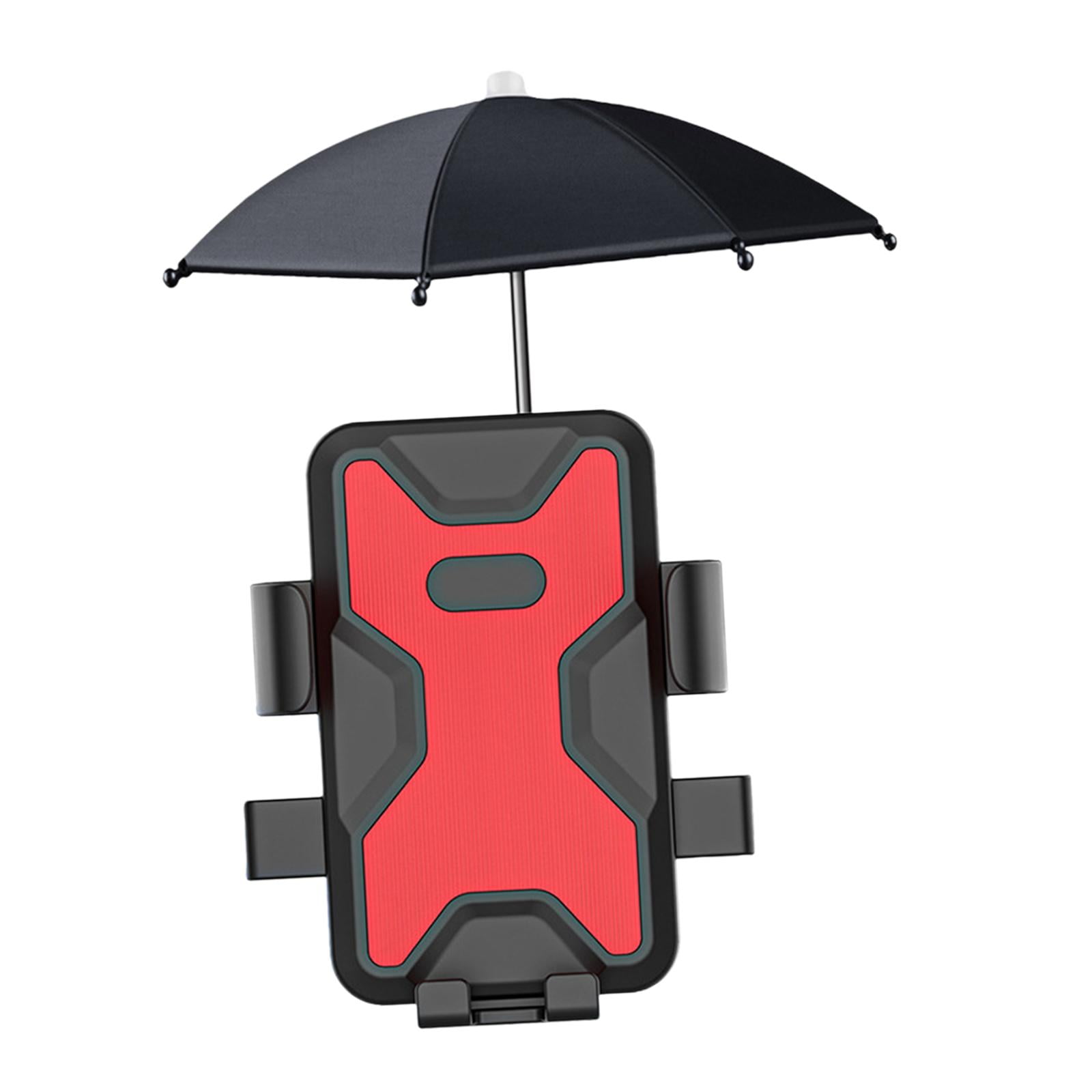 Magideal - Soporte De Navegación Para Teléfono De Motocicleta, Soporte Para Teléfono Con Paraguas Para Motocicleta Y Bicicleta, Soporte Para Teléfono Con Manillar Rojo