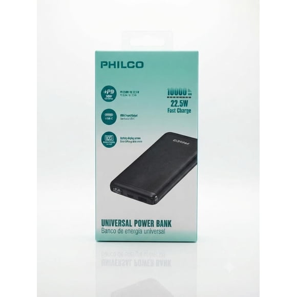 POWERBANK PHILCO 10.000MAH / PD 22.5W BLK PMA8124BK