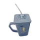 thumbnail image 2 of Taza De Café Divertida Para Acampar Al Aire Libre Regalos Complicados 350ml Diseño De Sartén En Cuclillas Gris Con Pajita, 2 of 3