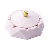 Magideal - Cenicero De Escritorio De Gran Capacidad, Práctico, Con Tapa, Para Exteriores, Mesa Y Patio, Color Rosa