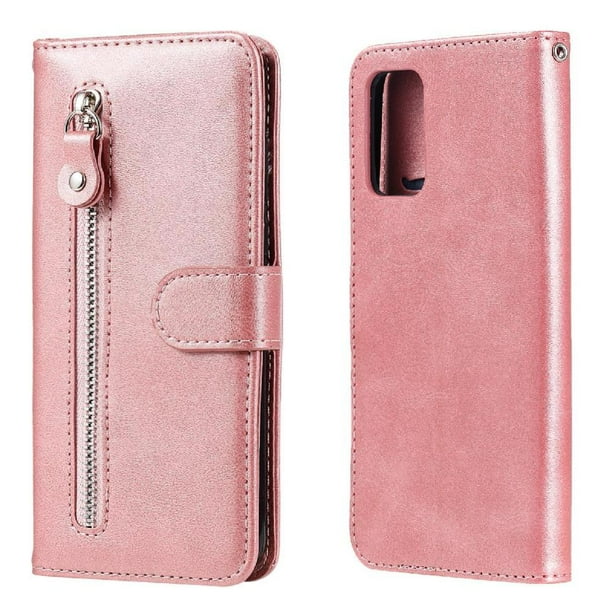 Funda con Cremallera para Xiaomi POCO M3, Carcasa Cartera de Cuero PU con Soporte y Tarjetero