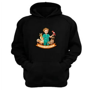 Genérico - Polerón Canguro Veterinario Negro Talla Xl Unisex