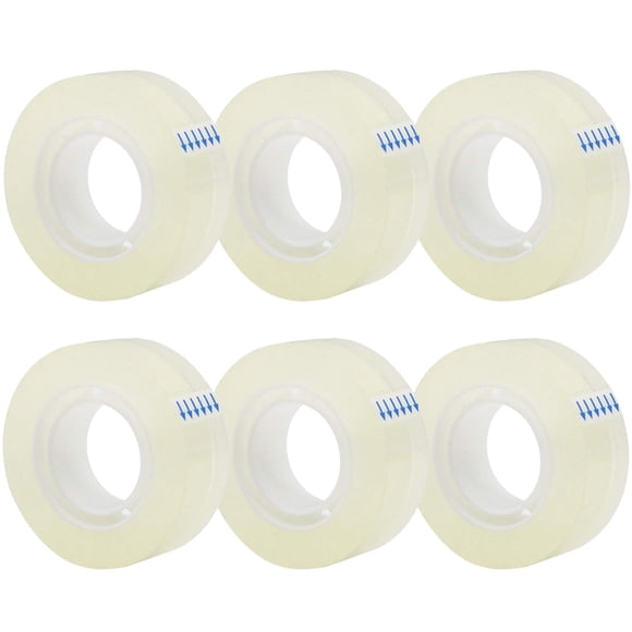 Cinta adhesiva OWLKELA transparente de 0,7 cm x 25 m, 6 rollos