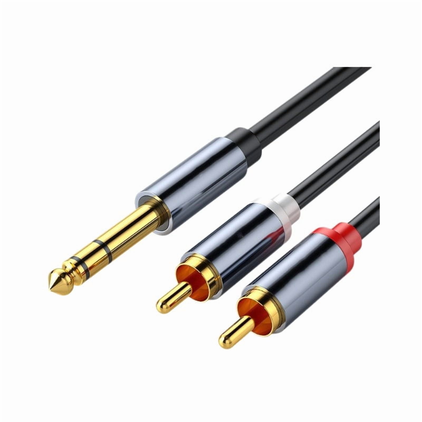 Genérica - Cable Audio En Y Plug 6.35mm Trs A 2 Rca Estéreo 3 Metros