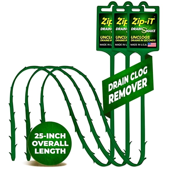 Eliminador de obstrucciones Drain Snake Cleaner Zip-It, 63,5 cm, paquete de 3