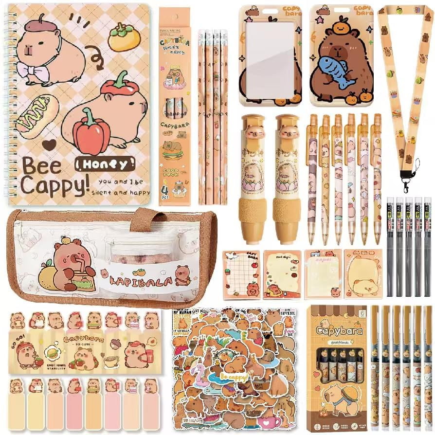 Rhuiokjldf Set De Útiles Escolares De Capibara Kawaii De 30 Piezas