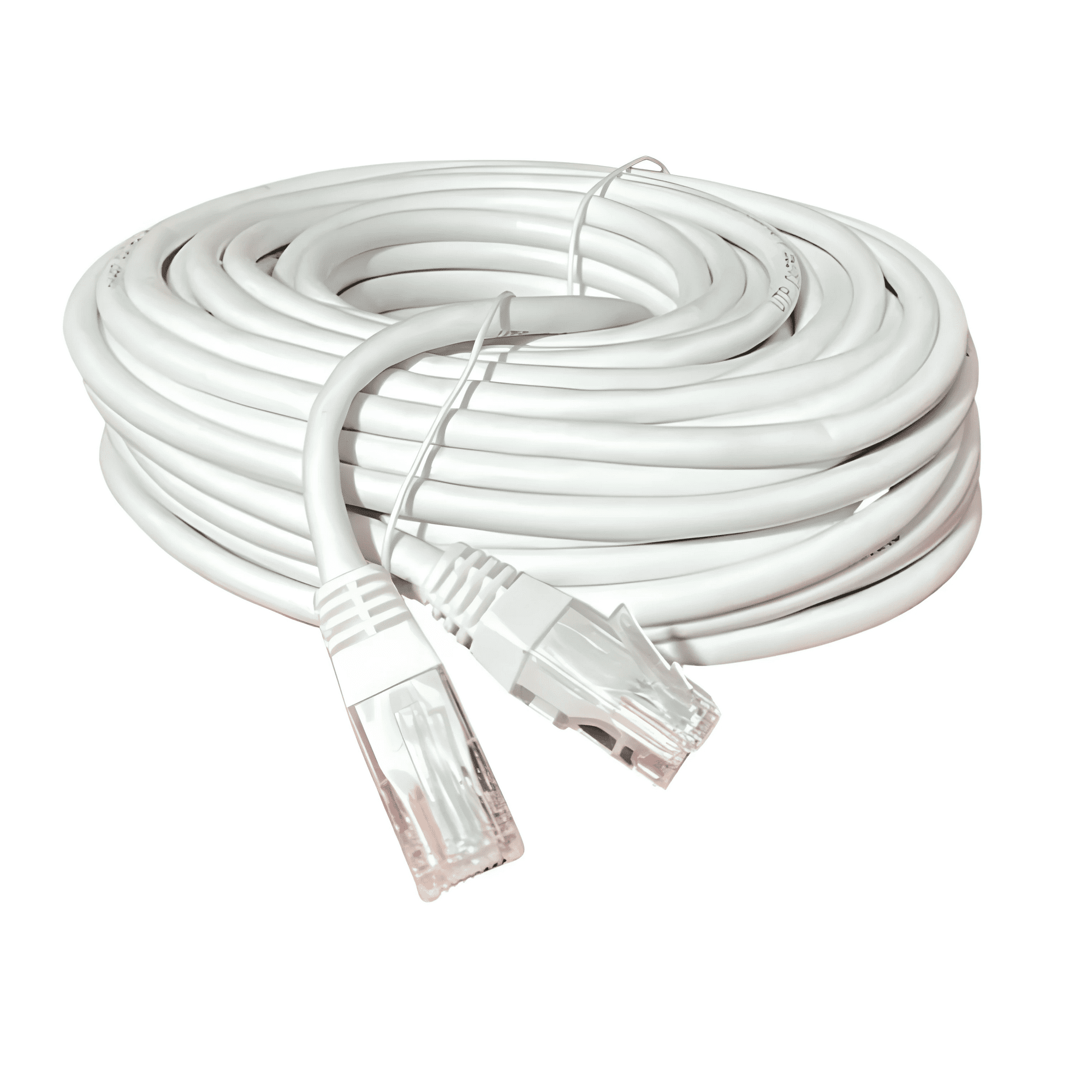 Genérico - Cable De Red Cat 5e Internet Blanco Con Conectores Rj45 Incluidos 50 Metros