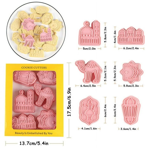 6/8pcs Eid Mubarak Biscuit Mold Cookie Cutter Set DIY Cake Baking Tools Islamic Muslim Party Ramadan Kareem Decoration Supplies