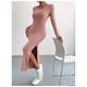 thumbnail image 4 of Vestido Ajustado Largo Tejido Canale Cuello En V, 4 of 7