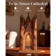 thumbnail image 3 of Rompecabezas 3D de madera Rowood Twin Tower Cathedral, 111 piezas, 3 of 3