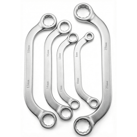Set 5 Llaves Acodadas Curva Métricas 8-22mm Alta Resistencia