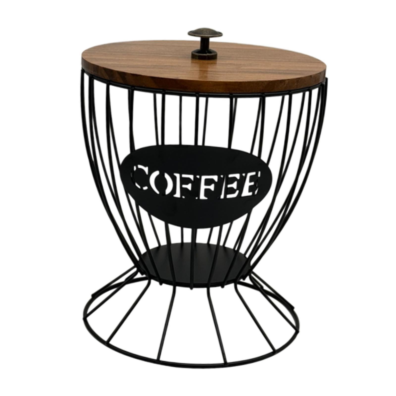Magideal - Soporte Para Cápsulas De Café, Soporte Para Filtro De Café, Organizador De Estación De Café, Soporte Decorativo Multiusos Para Cápsulas De Café Expres Negro Con Tapa