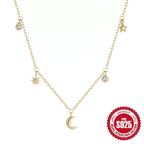 Collar Heshpaws Stars And Moon Plata Sterling
