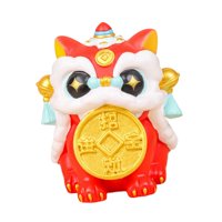 Magideal - Estatua De León Chino, Decoración De Año Nuevo Lunar Pequeña, Colecciones De Decoración, Estatuilla En Miniatura De Resina Para Dormitorio Del Festiva Rojo