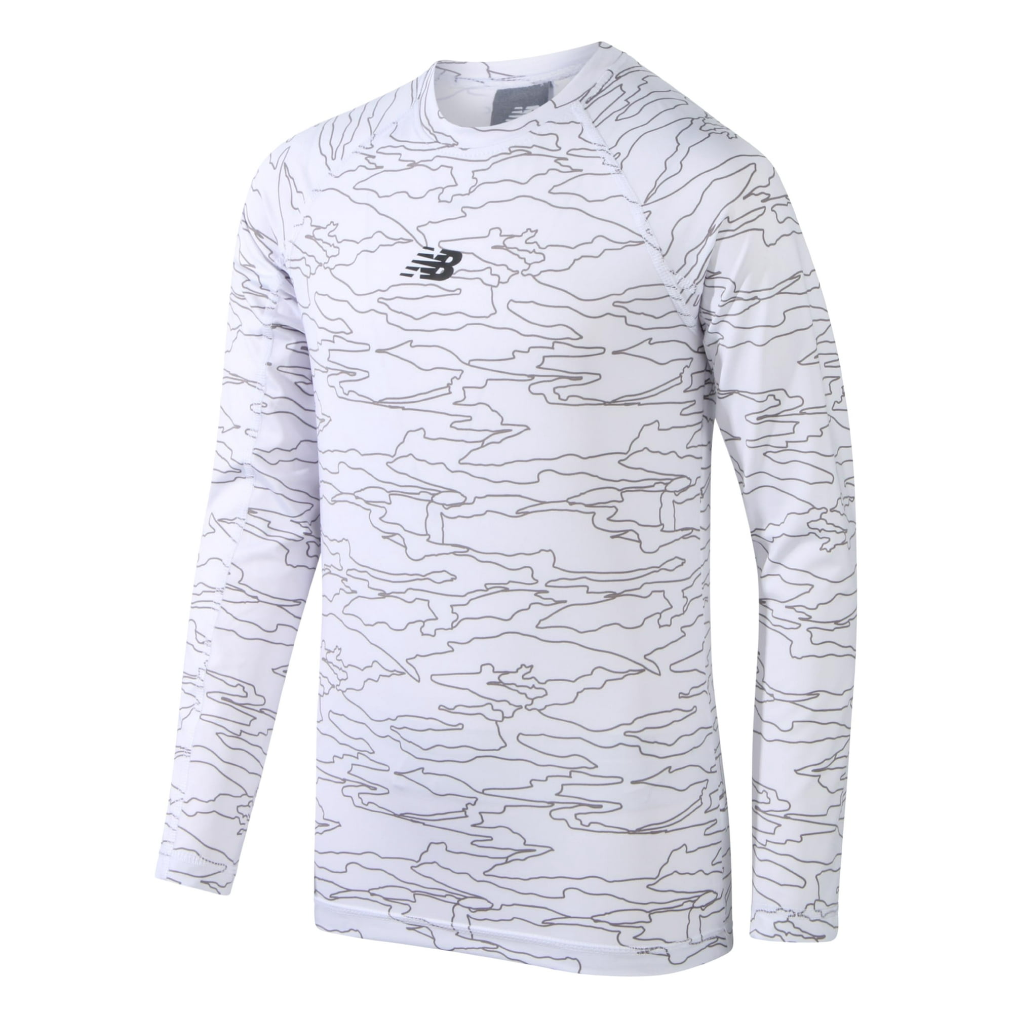 Base Layer Top New Balance Boys, Aislante De Compresión, 8 Años, Blanco