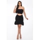 thumbnail image 1 of Saronite Conjunto de Minifalda Fruncida con Volantes, Color Negro (para Mujer), 1 of 4