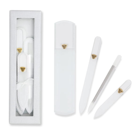 Set de Limas de Uñas BONA FIDE BEAUTY de Vidrio Checo - Caja de Regalo