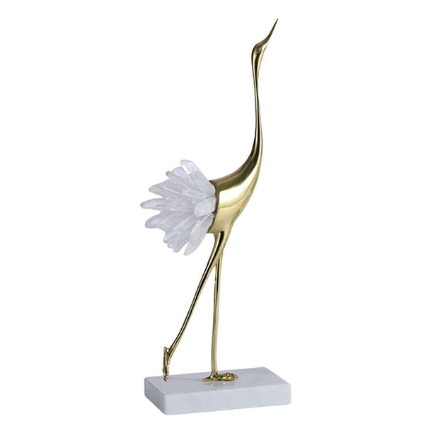 Estatua de Grúa de Latón Estatuilla de Pájaro Escultura Ornamento de Lujo para Gabinete de TV, Sala de Estar, Hogar, Decoración de Estantes , estilo B