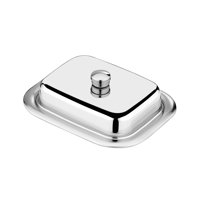 Mantequillera Tramontina Rotonda Rectangular De Acero Inoxidable Con Tapa