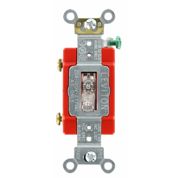 Interruptor Leviton 20A 120V con mango iluminado 1221-LHC