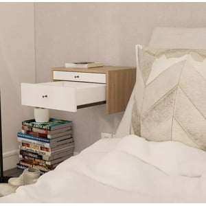 Amv Muebles - Velador Flotante Con Cajon Y Desayunador Mesita De Noche