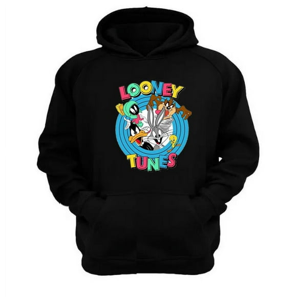 Polerón Canguro Dibujos Animados Lt Negro Talla L Unisex