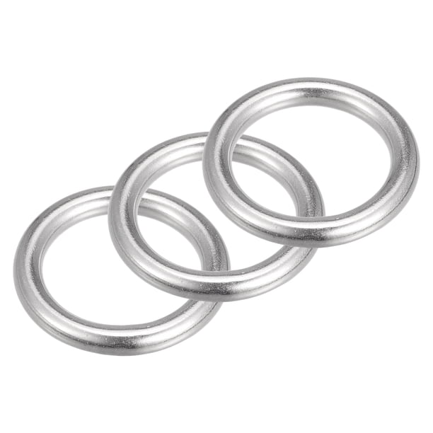 Uxcell Anillo Redondo de Acero Inoxidable 316 Hardware O Anillos Soldados 30x6mm
