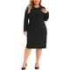 thumbnail image 1 of Agnes Orinda Trajes de Vestido Universitario de Talla Grande para Mujeres Conjuntos de Dos Piezas Blazers Chaqueta y Vestido Sin Mangas Trajes Casual de Negocios 3X Negro, 1 of 8