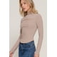 thumbnail image 5 of Top Largo De Punto Acanalado Con Cuello Alto Y Aberturas Laterales, 5 of 5