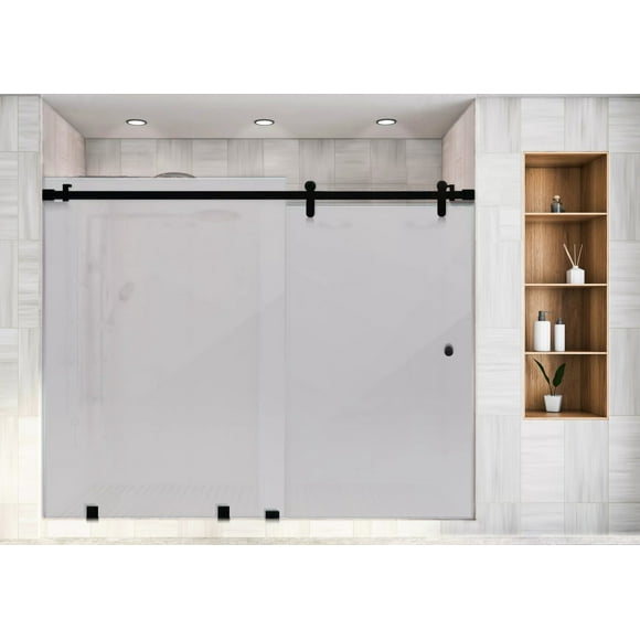 Shower Door Corredero 8 mm Empavonado Ancho ajustable 140-150 x 190 cm Negro – Ravella