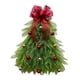 thumbnail image 3 of Corona De árbol De Navidad Para Puerta De Entrada, Adorno Colgante Para Sala De Jardín Con Lazo Rojo, 3 of 5