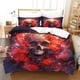 thumbnail image 2 of Juego de funda nórdica con calaveras, juego de ropa de cama gótico 3D con fundas de almohada, microfibra suave para adultos, adolescentes y niños, 3 piezas, cama doble, 2 of 3