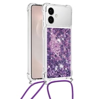 Funda Foxdock Para Samsung Galaxy S26 Edge Con Cuerda Ajustable, Brillo Líquido, Protección Antigolpes Y Lente – Ideal Para Regalo