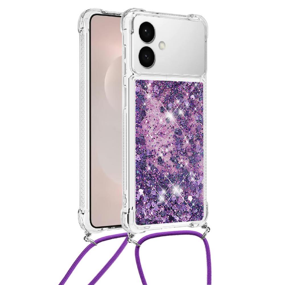 Funda Foxdock Para Samsung Galaxy S26 Edge Con Cuerda Ajustable, Brillo Líquido, Protección Antigolpes Y Lente – Ideal Para Regalo