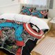 thumbnail image 1 of Captain America Family Bed 3 Piece Set Personalized Bedding Decor for Kids And Teens Anime Student Dormitory Cover, 1 of 5