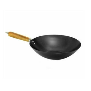 Genérico - Wok Sarten Acero Mango De Madera 29 Cm