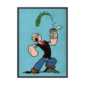 Creango - Cuadro Poster Enmarcado Popeye Diseño 1 Decorativo