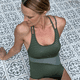 thumbnail image 5 of Traje De Baño Verde Verde Olivo Control Abdomen Chamela, 5 of 9